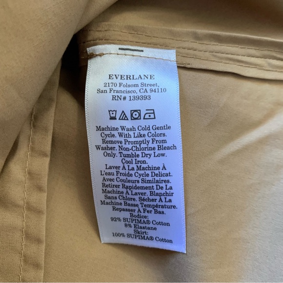 Everlane Size XS Supima High-Neck Riviera Midi Dress Pockets Black & Tan NWOT - Picture 12 of 17